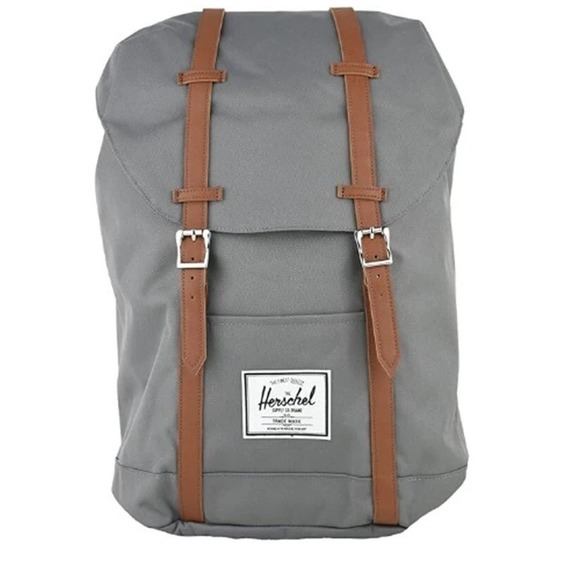 Herschel Retreat Backpack Grey Tan 19.5 L NEW WITH TAGS - Picture 2 of 3